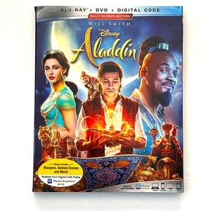 Disney Aladdin with Will Smith Blu-Ray + DVD + Digital Code NEW